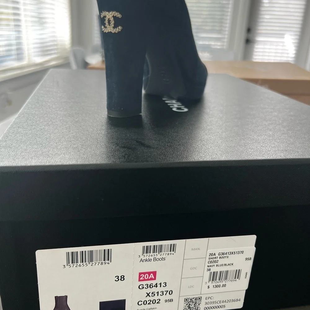 Black/Blue Chanel Booties size38 - Picture 3 of 4